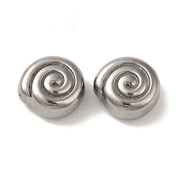 Non-Tarnish 304 Stainless Steel Beads, Vortex, Stainless Steel Color, 12.5x12x7mm, Hole: 1mm