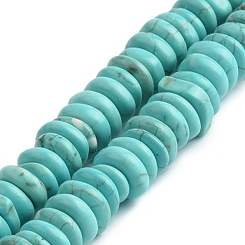 Natural Howlite Beads Strands, Dyed, Rondelle, 5~7x2~2.5mm, Hole: 0.6mm, about 165~167pcs/strand, 15.55''(39.5cm)