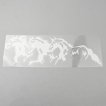 PET Cartoon Self Adhesive Car Stickers, Waterproof Horse Car Decorative Decals for Car Decoration, White, 88x255x0.25mm