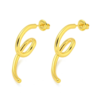 304 Stainless Steel Earrings, Real 18K Gold Plated, 17.5x2mm
