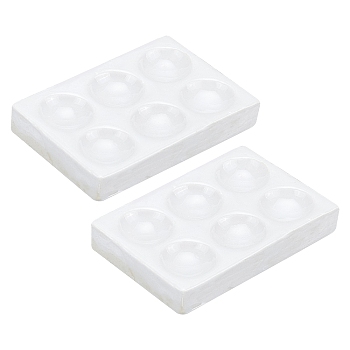 Porcelain Reaction Plate, for Lab Supplies, White, 7.9x5.4x1.3cm, Inner Diameter: 20mm