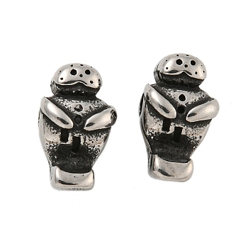Animal 304 Stainless Steel Beads, Antique Silver, 10x6x6mm, Hole: 1.8mm