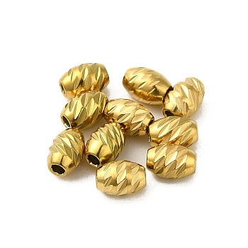 304 Stainless Steel Beads, Oval, Real 18K Gold Plated, 7x5mm, Hole: 1.5mm