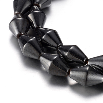 Magnetic Synthetic Hematite Bead Strands, Grade A, Bicone, Original Color, 12x8mm, Hole: 1mm, about 33pcs/strand, 15.7 inch(40cm)