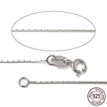 Rhodium Plated 925 Sterling Silver Coreana Chain Necklaces, with Spring Ring Clasps, Platinum, 16 inch