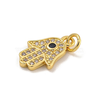 Rack Plating Brass Micro Pave Cubic Zirconia Pendants(KK-C074-60G-02)-2