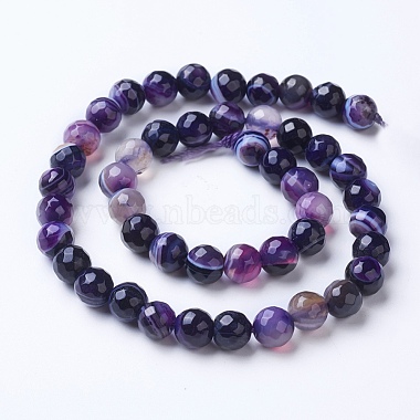 Natural Striped Agate/Banded Agate Beads Strands(G-G753-07-8mm)-2