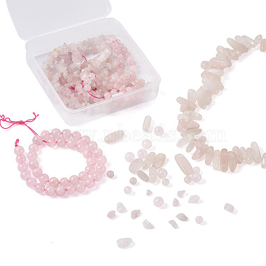 Kissitty 4 brins 4 brins de perles en pierre de quartz rose naturel(G-KS0001-11)-4