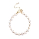 Bracelet en perles de perles naturelles avec mot porte-bonheur en laiton pour femme(BJEW-JB08165-02)-1