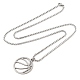 201 Stainless Steel Laser Cut Basketball Pendant Box Chain Necklaces for Women Men(NJEW-Q004-04P)-4