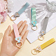 5Pcs 5 Colors Rectangle PU Leather Keychains(KEYC-SC0002-14)-3