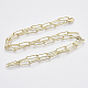 Brass Round Oval Paperclip Chain Necklace Making(MAK-S072-05B-LG)-2