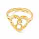 Real 18K Gold Plated Brass Alphabet Adjustable Rings(RJEW-M139-18E)-2