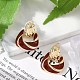 Brass Enamel Stud Earrings(EJEW-P301-08G)-3