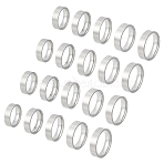 20Pcs 5 Styles 304 Stainless Steel Finger Rings for Men, Stainless Steel Color, US Size 7~11(17.3~20.6mm), 4pcs/style(RJEW-UN0003-12)