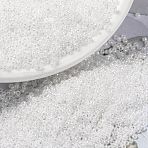 MIYUKI Round Rocailles Beads, Japanese Seed Beads, (RR420) White Pearl Ceylon, 15/0, 1.5mm, Hole: 0.7mm, about 5555pcs/bottle, 10g/bottle(SEED-JP0010-RR0420)
