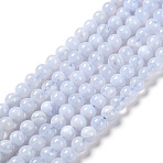 Grade AA Natural Blue Lace Agate Beads Strands, Round, 4mm, Hole: 1mm, about 98pcs/strand, 15.3 inch(G-F222-30-4mm)