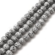 Electroplated Natural Lava Rock Beads Strands, Bicone, Silver Plated, 4x5mm, Hole: 0.8mm, about 89~90pcs/strand, 15.35~15.55 inch(39~39.5cm)(G-G984-17A)
