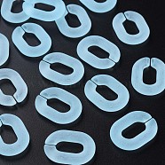 Transparent Acrylic Linking Rings, Quick Link Connectors, for Cable Chains Making, Frosted, Oval, Cyan, 24x18x5mm, Inner Diameter: 13x7mm, about 403pcs/500g(MACR-S373-20A-D07)