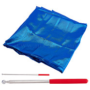 Polyester Flag, with Stainless Steel Telescopic Rod, for Dance Decorations, Arch, Blue, 1410x1360x0.3mm(AJEW-WH0248-558B)