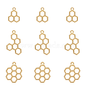 Alloy Open Back Bezel Pendants, For DIY UV Resin, Epoxy Resin, Pressed Flower Jewelry, Atom, Golden, 20~32x15~20x2mm, Hole: 2mm, 90pcs/set(PALLOY-WH0065-60)