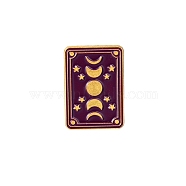 Wiccan Tarot Witch Enamel Pins, Golden Alloy Brooch for Women, Tarot, 17x10mm(PW-WG71224-05)