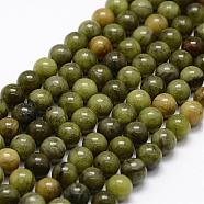 Natural Chinese Jade Beads Strands, TaiWan Jade, Round, 6mm, Hole: 1mm, about 58~60pcs/strand, 15 inch(G-F363-6mm)