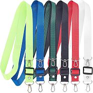 Nbeads 6Pcs 6 Colors Imitation Nylon Mobile Accessories, Cell Phone Lanyards, Adjustable Neck Strap, with Platinum Tone Iron Swivel Clasps & PP Plastic Slide Buckle, Mixed Color, 65~126x2.5x0.5cm(AJEW-NB0003-16)