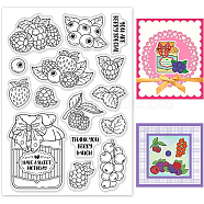 PVC Plastic Stamps, for DIY Scrapbooking, Photo Album Decorative, Cards Making, Stamp Sheets, Film Frame, Fruit Pattern, 16x11x0.3cm(DIY-WH0167-57-0019)