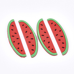 PVC Plastic Cabochons, Watermelon, Red, 16x59.5x5mm(PVC-T004-06)