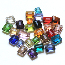 Imitation Austrian Crystal Beads, Grade AAA, Faceted, Rectangle, Mixed Color, 8x9.5x5mm, Hole: 0.9~1mm(SWAR-F060-10x8mm-M)