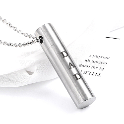 Stainless Steel Urn Ashes Necklaces, Column with Word Dad Pendant Necklace, Stainless Steel Color, No Size(NQ6466-1)