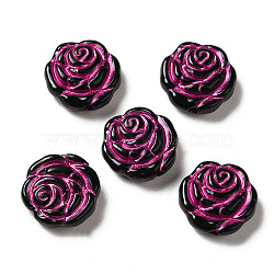 Opaque Acrylic Beads, Flower, Black, 13x13.5x4.5mm, Hole: 1.6mm, about: 950pcs/500g(OACR-Z005-44)