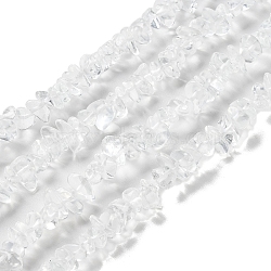 Transparent Glass Beads Strands, Chip, Clear, 1~7x4~14x3~7.5mm, Hole: 0.4mm, 31.50''~31.69''(80~80.5cm)(GLAA-P060-01A-14)