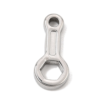 304 Stainless Steel Pendants, Wrench Charms, Stainless Steel Color, 20.5x9x3mm, Hole: 3mm