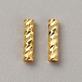 Brass Tube Beads, Real 18K Gold Plated, 8x2mm, Hole: 1.2mm