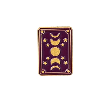 Wiccan Tarot Witch Enamel Pins, Golden Alloy Brooch for Women, Tarot, 17x10mm