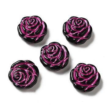 Opaque Acrylic Beads, Flower, Black, 13x13.5x4.5mm, Hole: 1.6mm, about: 950pcs/500g
