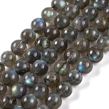 Grade AA Natural Gemstone Labradorite Round Beads Strands, 6mm, Hole: 0.8mm, about 62pcs/strand, 15.55 inch(39.5cm)