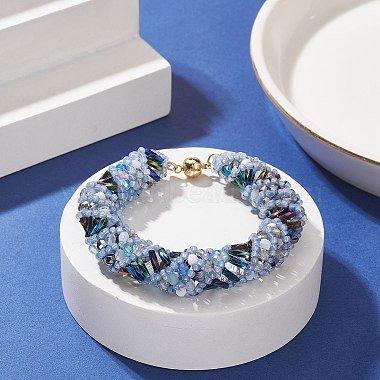 bracelet toho japonais en perles de graines et au chalumeau avec fermoirs magnétiques en laiton(BJEW-MZ00036-03)-2