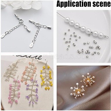 100Pccs 4 Styles 925 Sterling Silver Tube Beads(STER-AR0001-06)-6