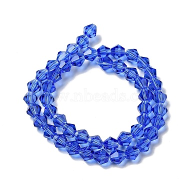 Blue Glass Bicone Beads Strands(X-GLAA-S026-6mm-02)-2