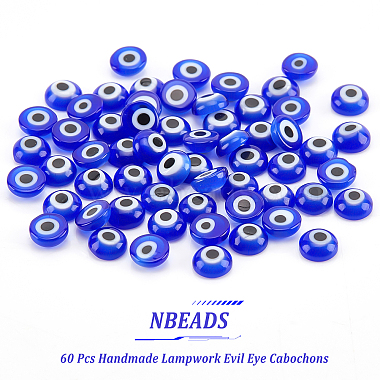 Nbeads 60Pcs Handmade Lampwork Evil Eye Cabochons(LAMP-NB0001-59)-4