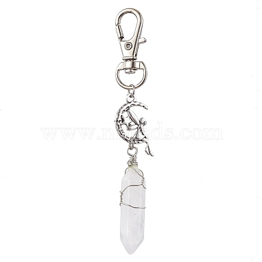 Pointed Natural & Synthetic Gemstone Pendant Decorations(HJEW-JM01688)-3