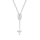 TINYSAND Rhodium Plated 925 Sterling Silver Vertical Arrows Necklace(TS-N477-S)-1