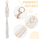 Cotton Knitting Tassel with Wood Beads Keychains(KEYC-WH0018-78)-4