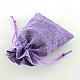 Polyester Imitation Burlap Packing Pouches Drawstring Bags(ABAG-R004-14x10cm-08)-3