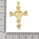 Rack Plating Brass Micro Pave Cubic Zirconia Heart Shape Virgin Mary Cross Pendant(KK-S380-44C-G)-3