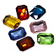 Faceted Rectangle Glass Pointed Back Rhinestone Cabochons(RGLA-A017-13x18mm-SM)-2