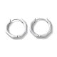 999 Sterling Silver Polygon Hoop Earrings(EJEW-P296-30P)-1